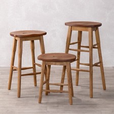 VINTAGE STYLE OAK LAB STOOLS