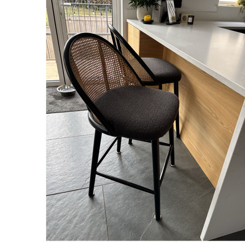 Set black bar stools with - black,