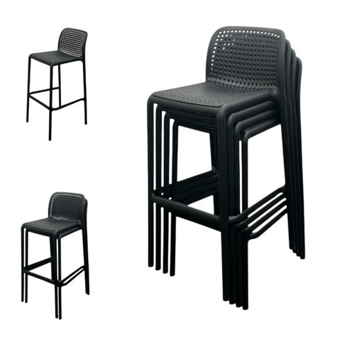 Black bar stools - stools,, stacking