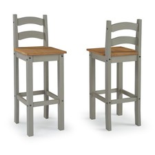Corona Bar Stools Pair Grey