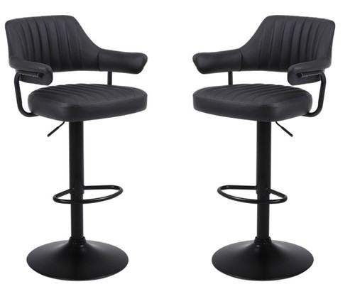 Plush black bar stools - bar,