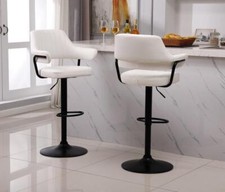 2 X PLUSH WHITE BAR STOOLS