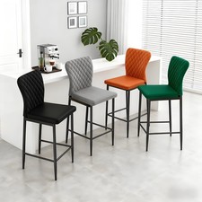 Set of 2/4/6 Bar Stools Velvet