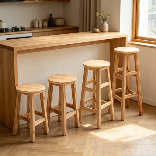 Solid wooden bar stools - bar,